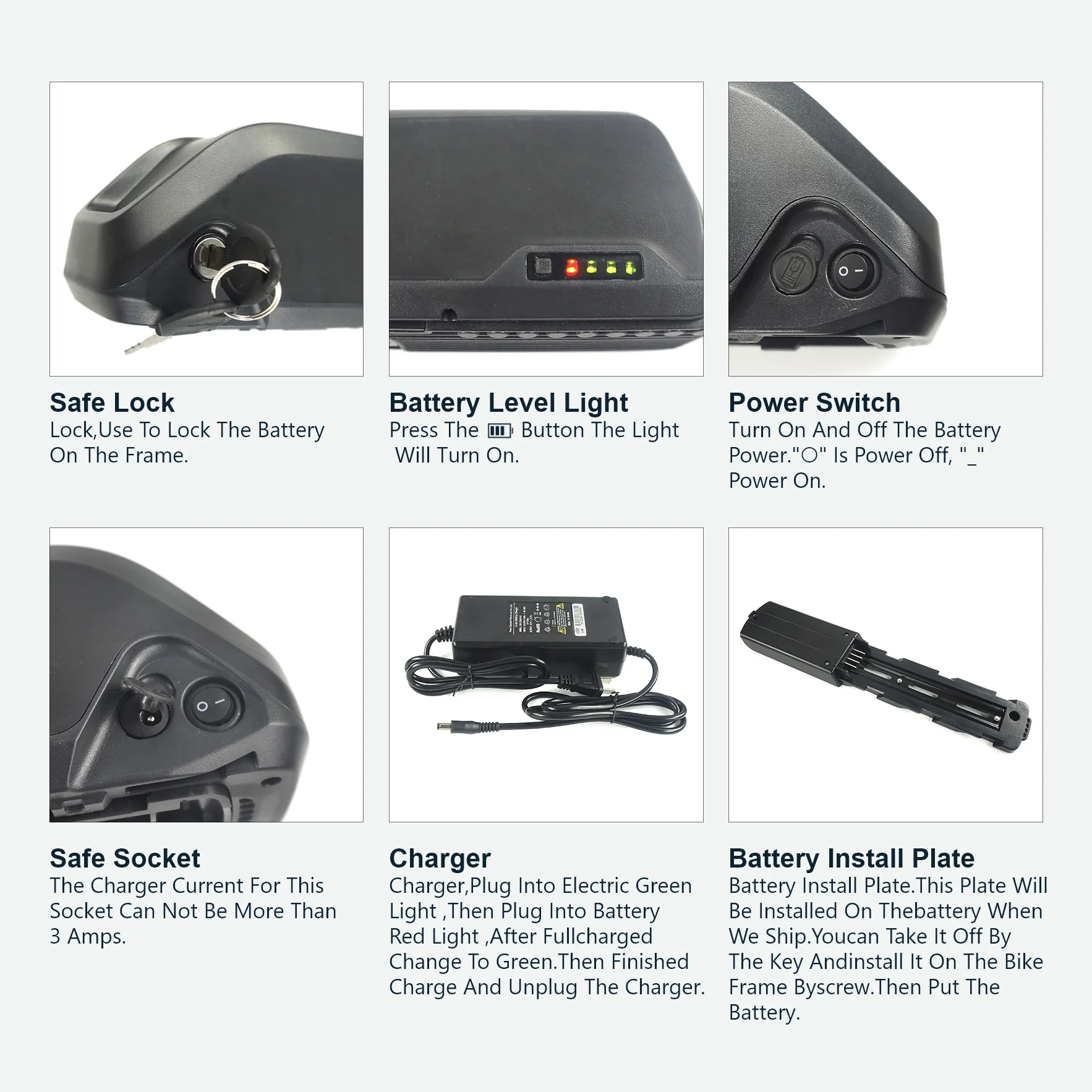 eSoulbike™ 52V 48V 36V Electric Bike Tube Battery - Image 5