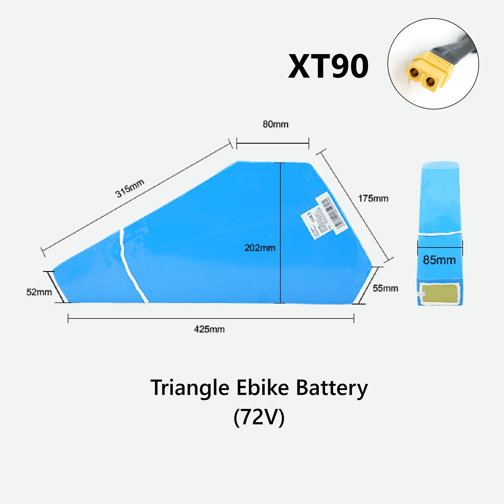 eSoulbike™ 72V 52V 48V Electric Bike Triangle Battery - Image 5