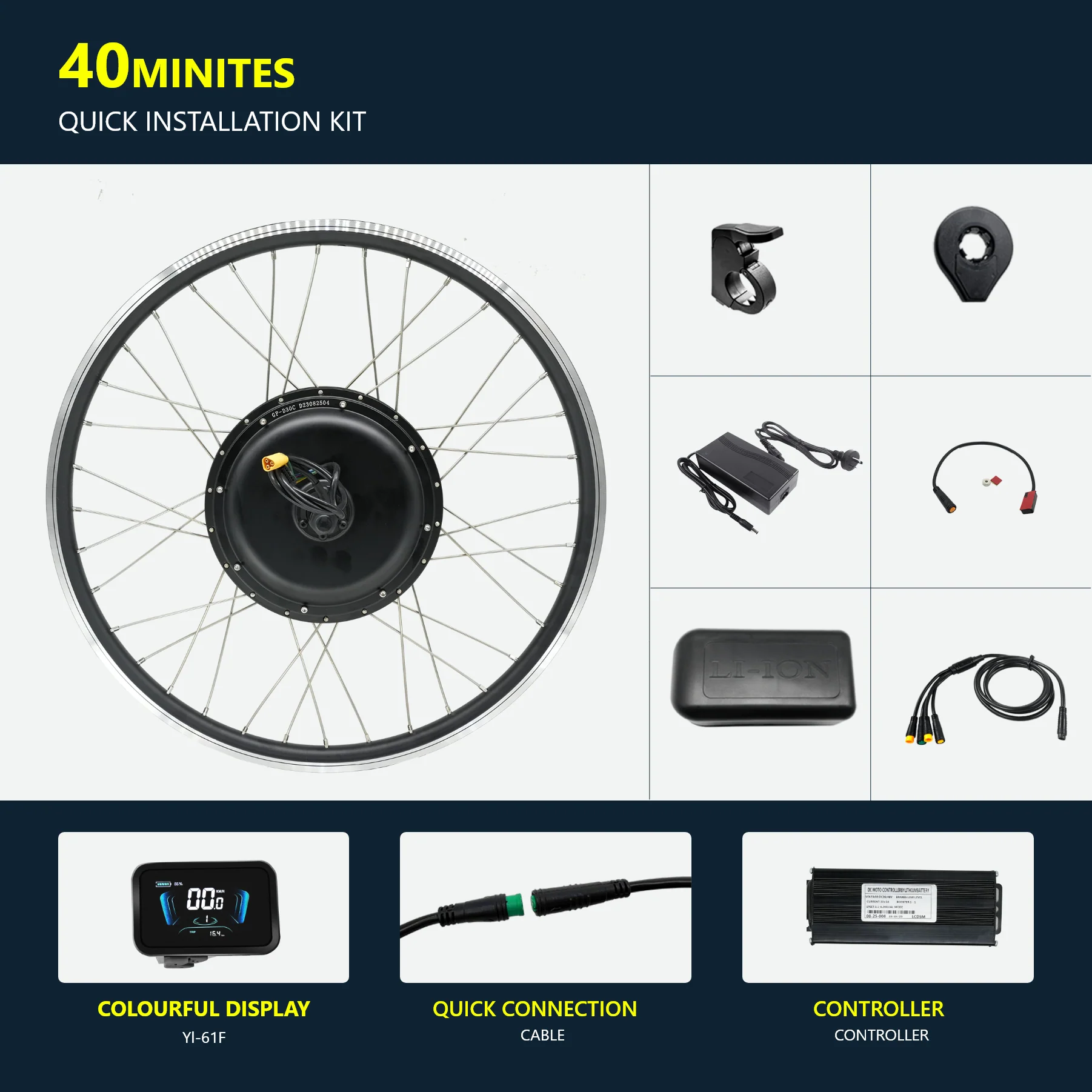 eSoulbike™ 48V 1000W Gearless Rear Hub Wheel Ebike Conversion Kit - Image 5