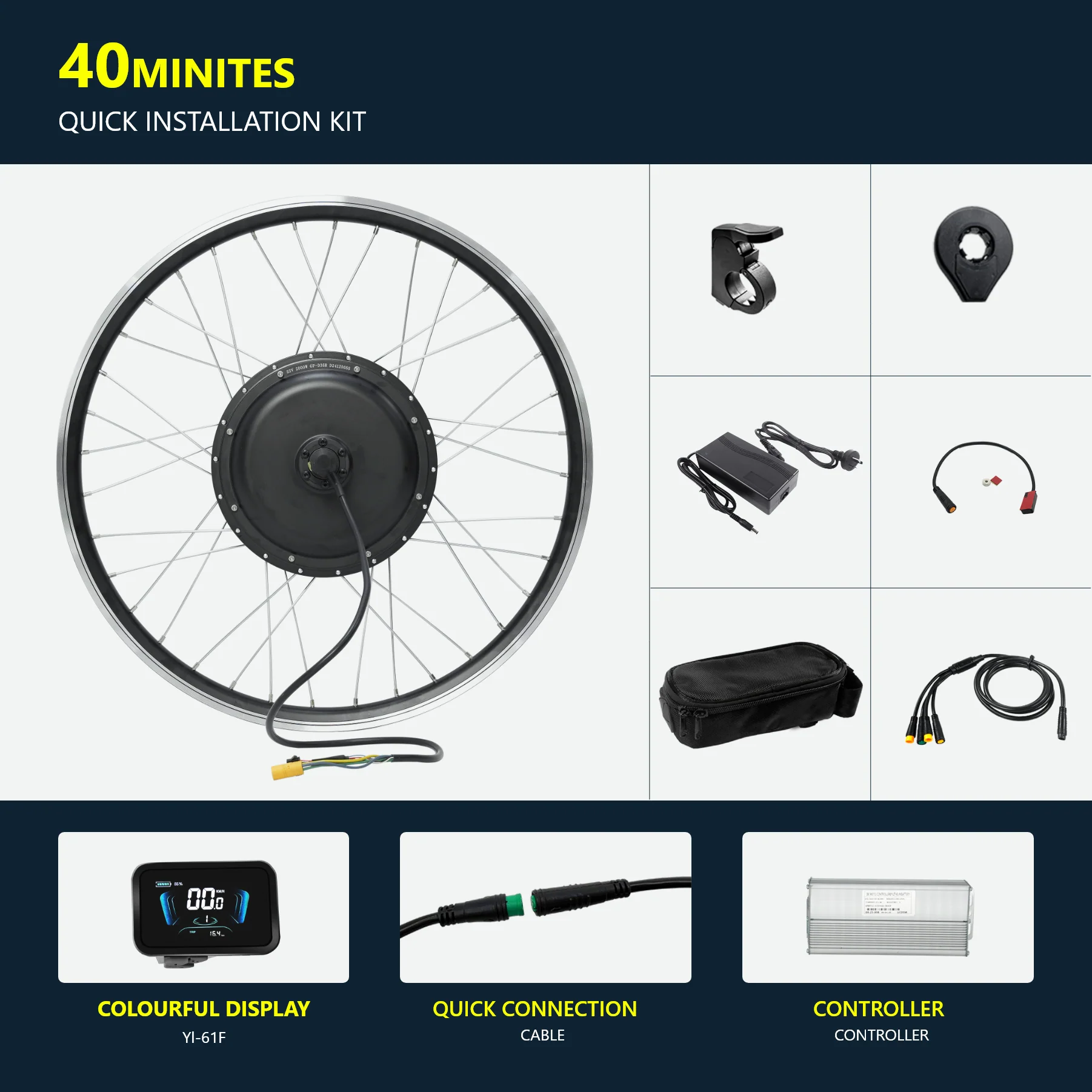 eSoulbike™ 48V 1500W High Power Waterproof Rear Hub Ebike Conversion Kit - Image 5
