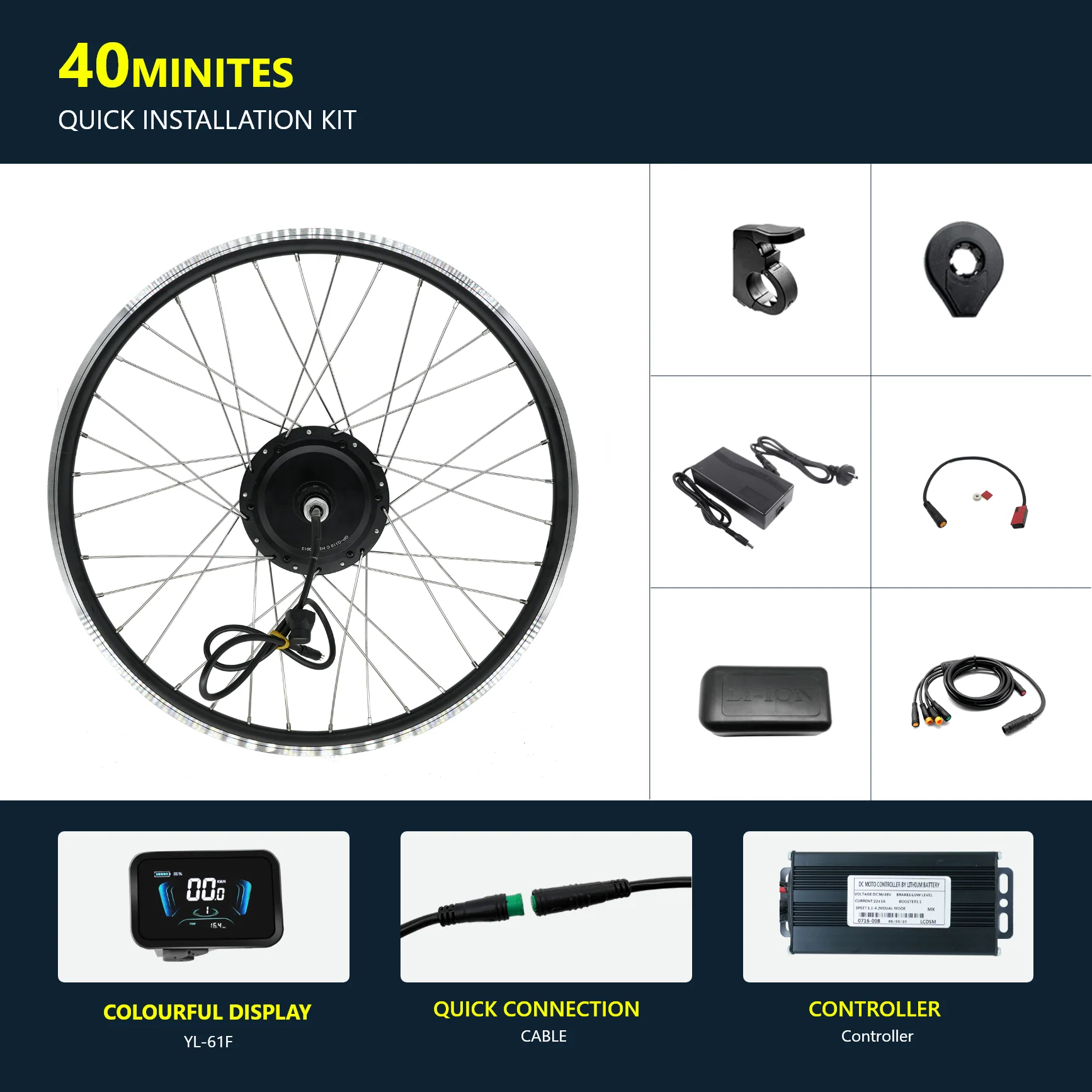 eSoulbike™ 48V 500W Waterproof Rear Wheel Hub Motor Ebike Conversion Kit - Image 6