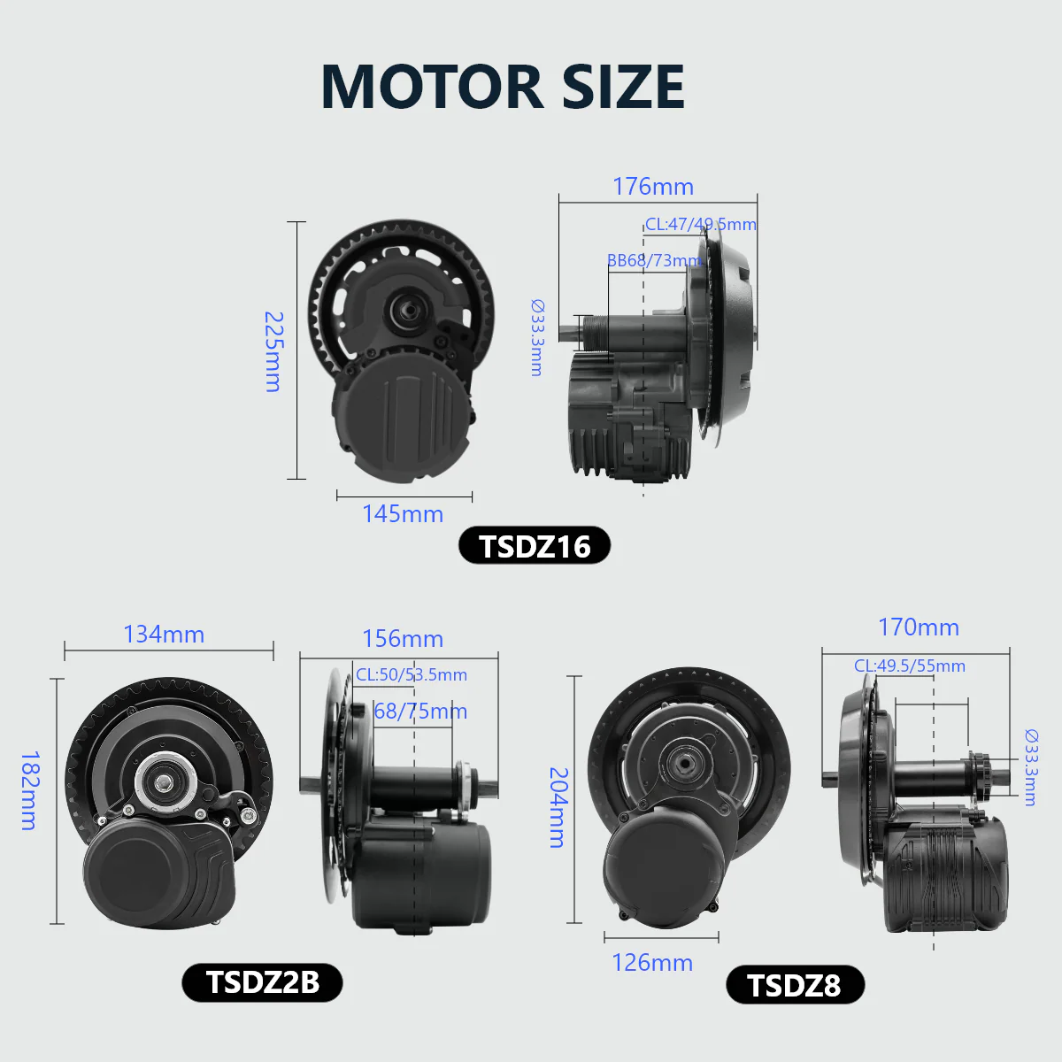Tongsheng TSDZ2 TSDZ2B TSDZ8 TSDZ16 Mid Drive Ebike Conversion Kit With Battery - Image 8